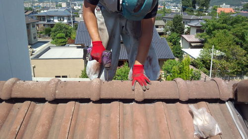 太陽光パネル設置工事をしていたら・・